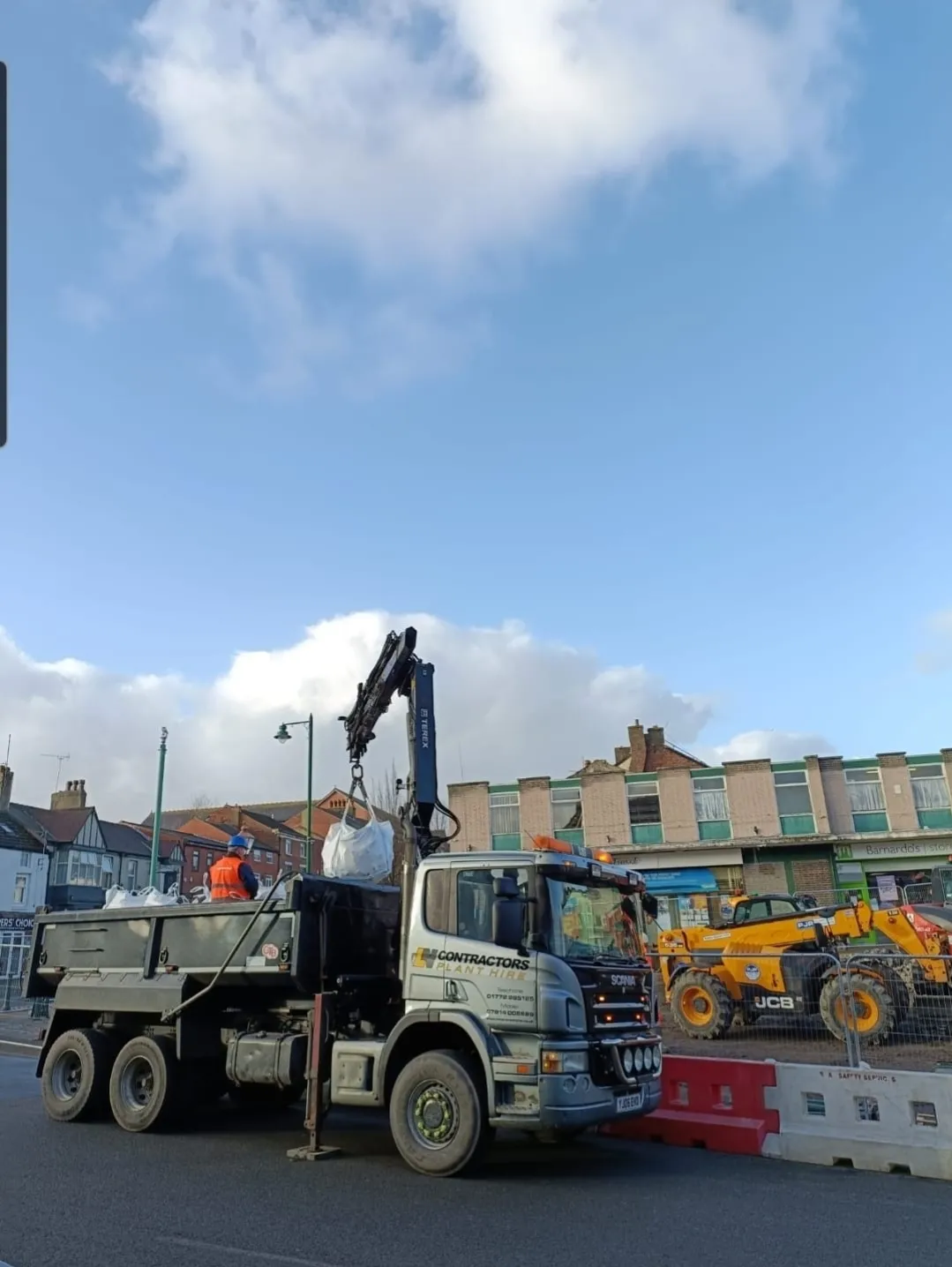 range digger in field